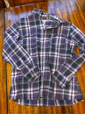 Mossimo Men's Purple Plaid Button-Down Shirt - Casual Long Sleeve